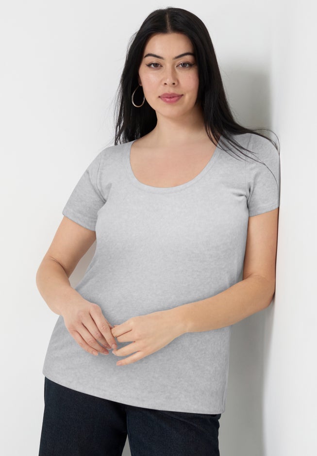 Ribbed Scoopneck Top image number 0