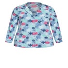 Snowflake Button Fleece Sleep Top image number null