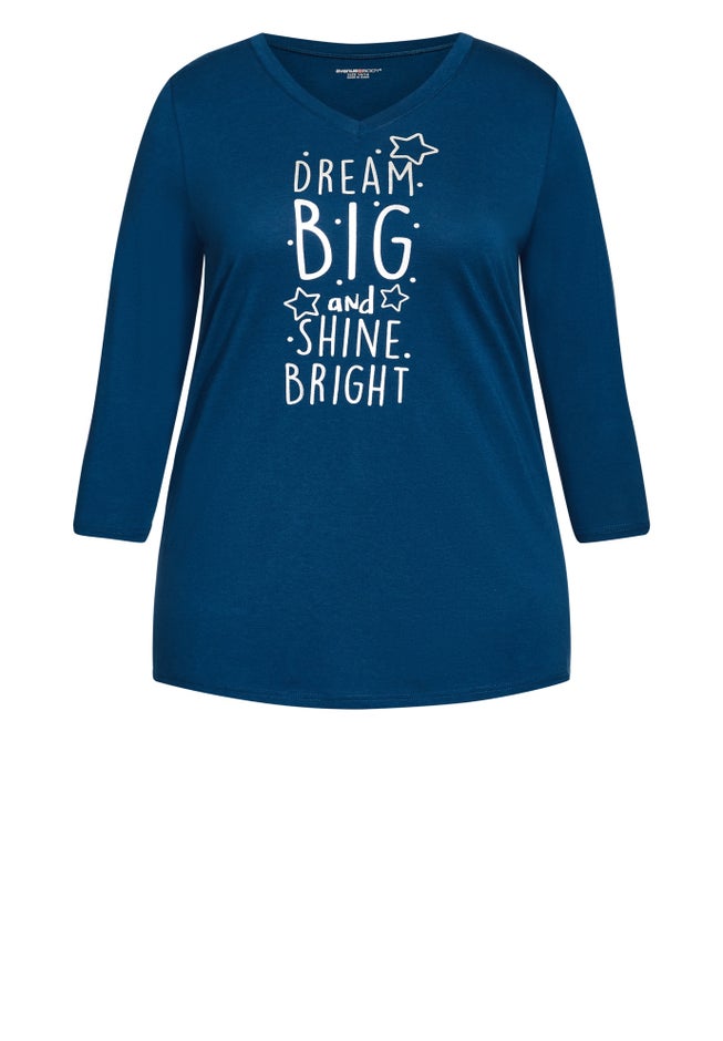 3/4 Sleeve Dream Big Sleep Top image number 2