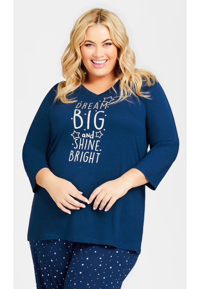 3/4 Sleeve Dream Big Sleep Top image number 0