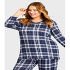 Hacci V Neck Check Top image number null