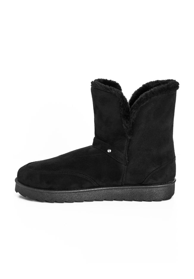 Faux Fur Slip On Buckle Bootie image number null