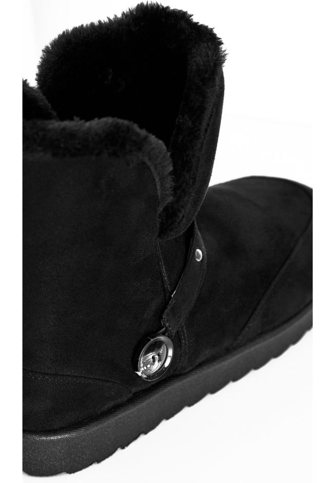 Faux Fur Slip On Buckle Bootie image number null