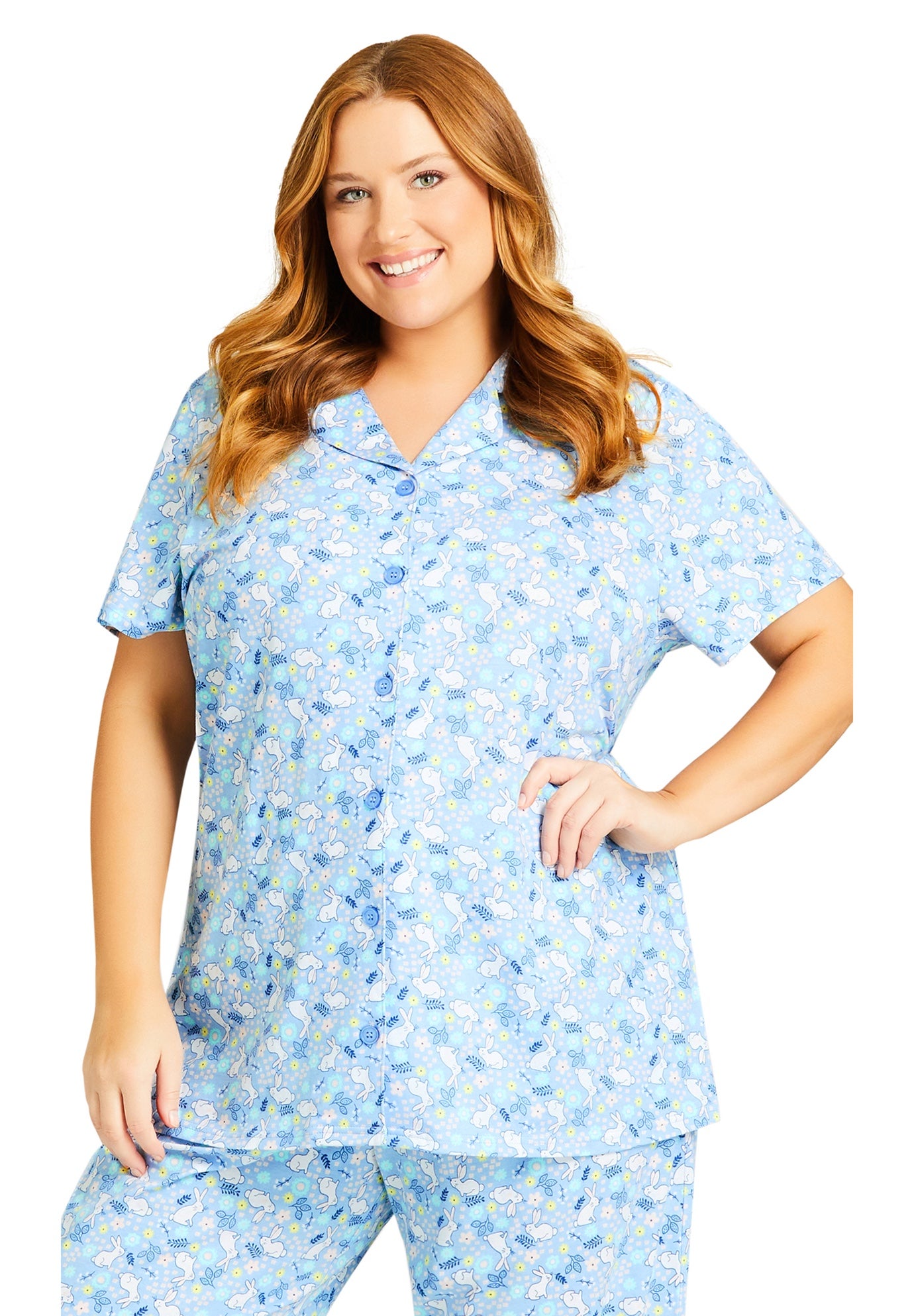 Bunny Button Up Sleep Top image number 3