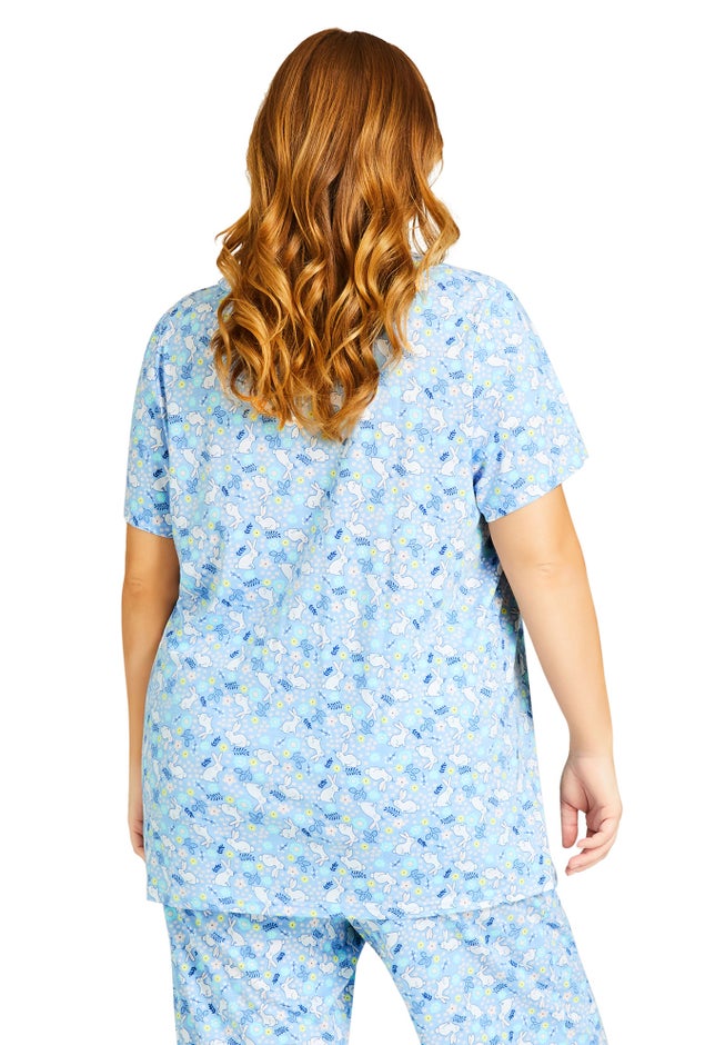 Bunny Button Up Sleep Top image number 4