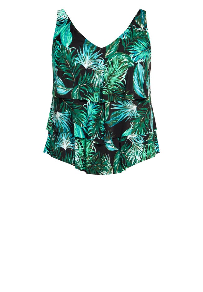 3 Tiered Print Tankini Top image number 4