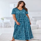V-Neck Short Sleeve Maxi T-Shirt Lounger image number null