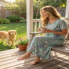 V-Neck Short Sleeve Maxi T-Shirt Lounger image number null