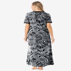 V-Neck Short Sleeve Maxi T-Shirt Lounger image number 1