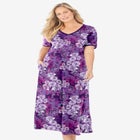 V-Neck Short Sleeve Maxi T-Shirt Lounger image number null