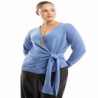 Wrap-Front Cardigan image number null