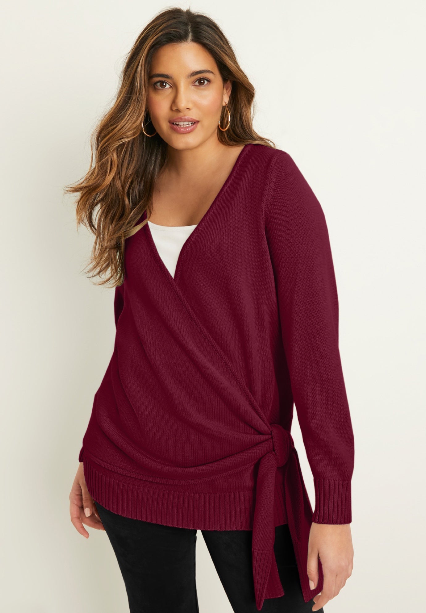 Wrap-Front Cardigan image number 0