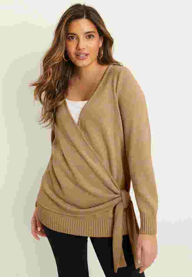 Wrap-Front Cardigan image number 0