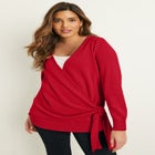 Wrap-Front Cardigan image number null