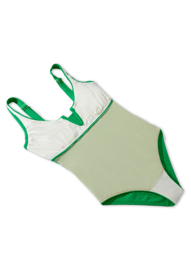Ribbed V-Wire One Piece Swimsuit image number 7