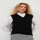 Rib V-Neck Sweater Vest image number null