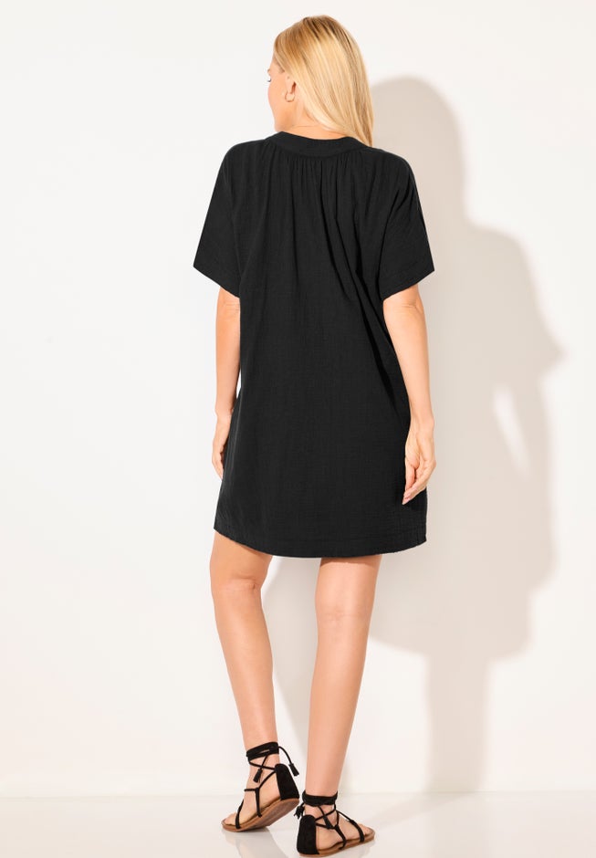 Cotton Gauze V-Neck Cover Up image number 1