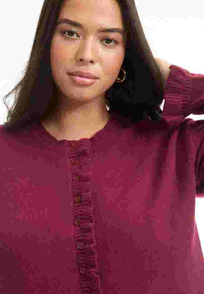 Ruffle Hem Buttoned Sweater image number 2