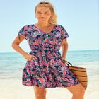 Pack & Go Wrinkle-Resistant V-Neck Short Sleeve Cover Up Dress image number null