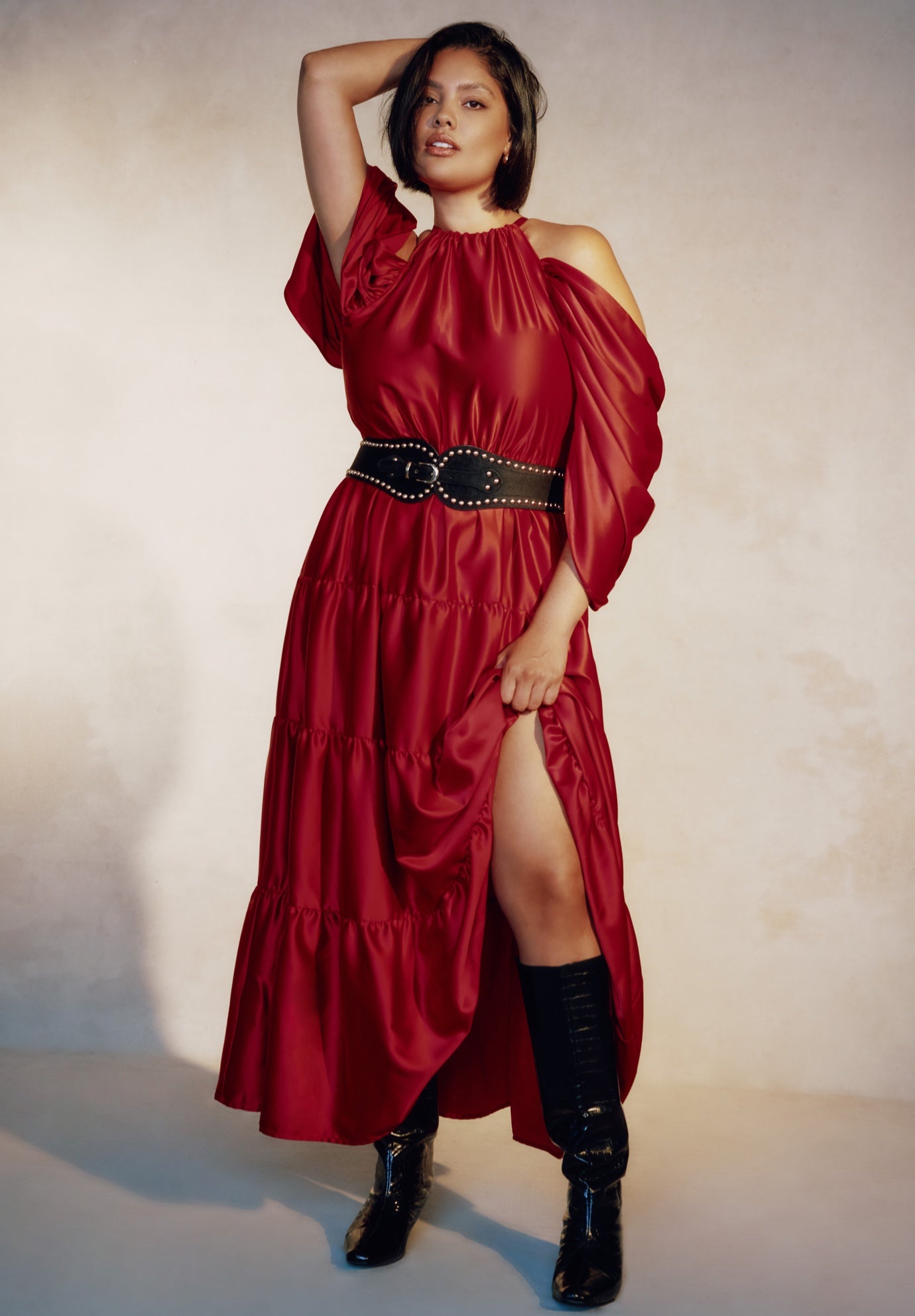 Off-The-Shoulder Halter Maxi Dress image number 0