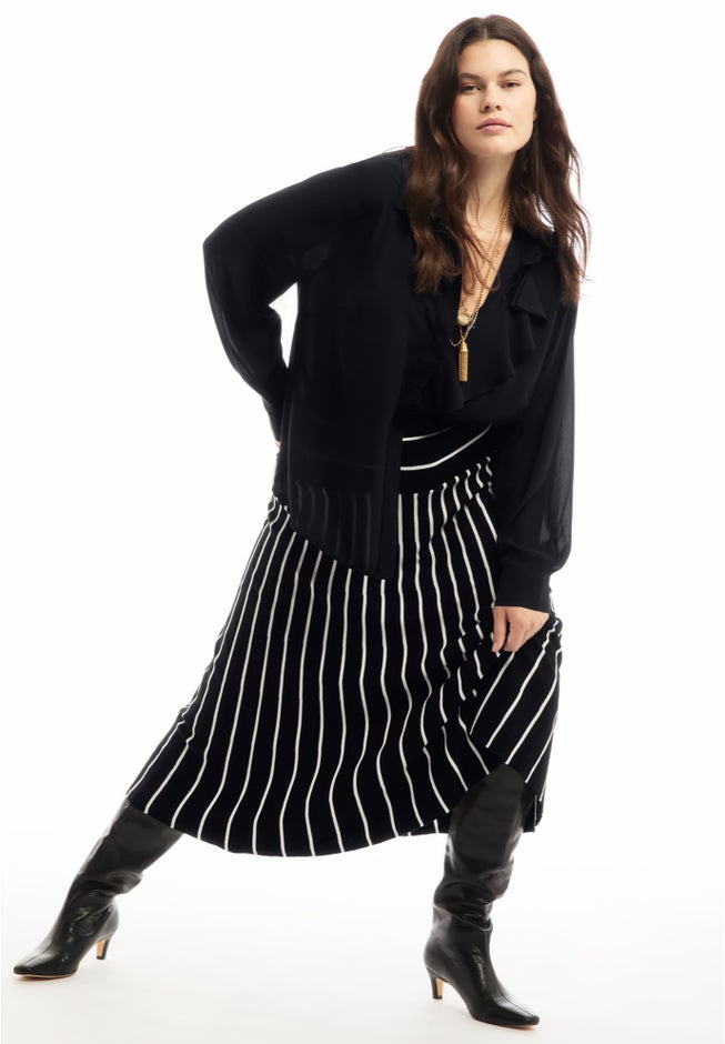 Striped Knit Midi Skirt image number 2