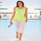 7-Day Elastic-Waist Stretchy Knit Capri image number null