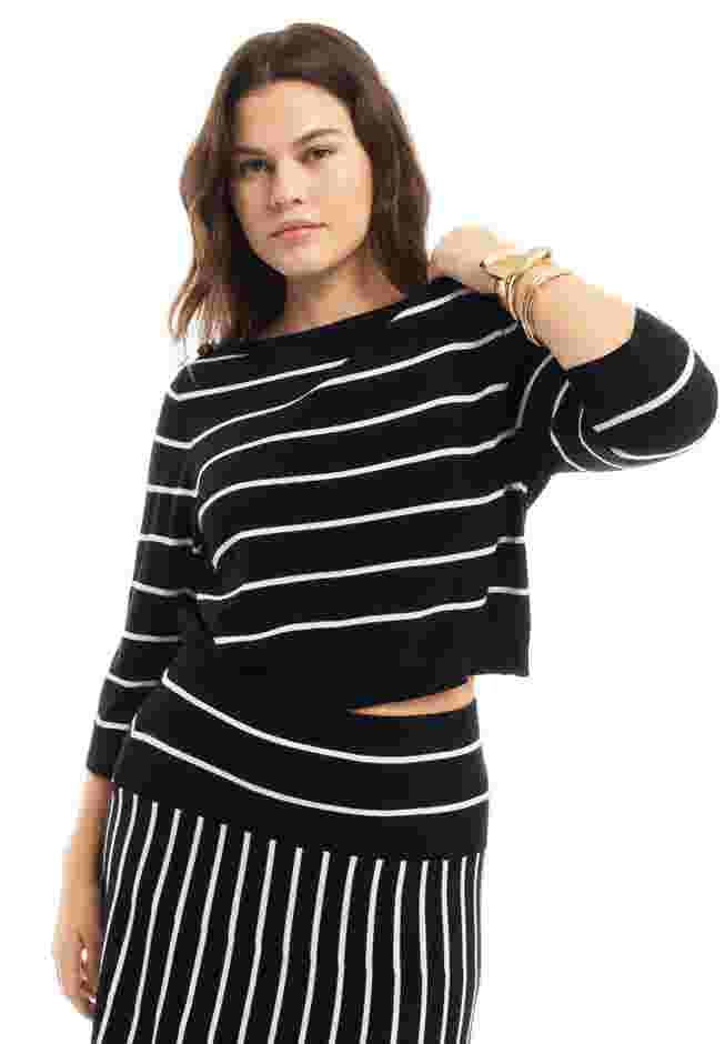 Cropped Boat Neck Sweater image number 3