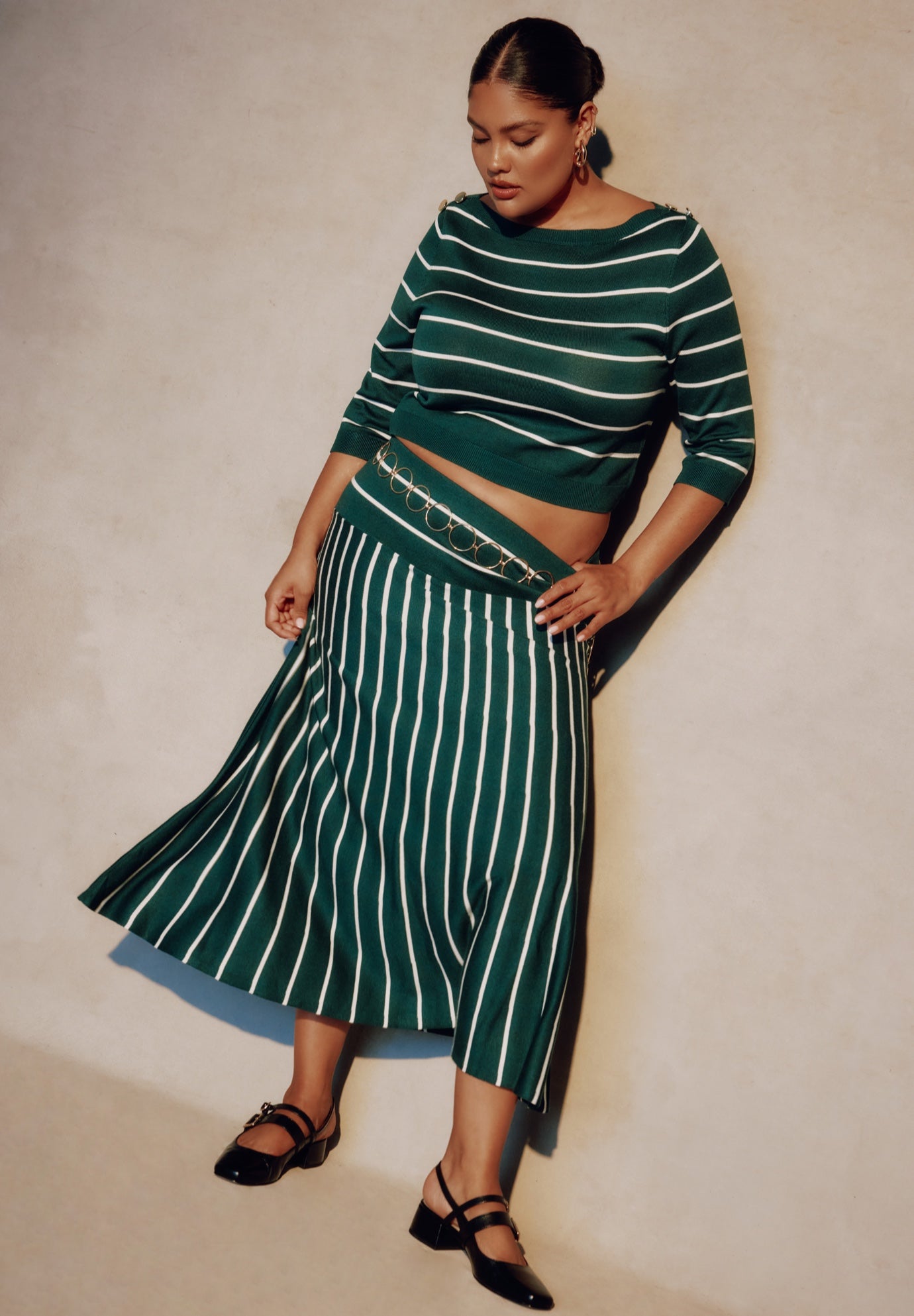 Cropped Boat Neck Sweater image number 4