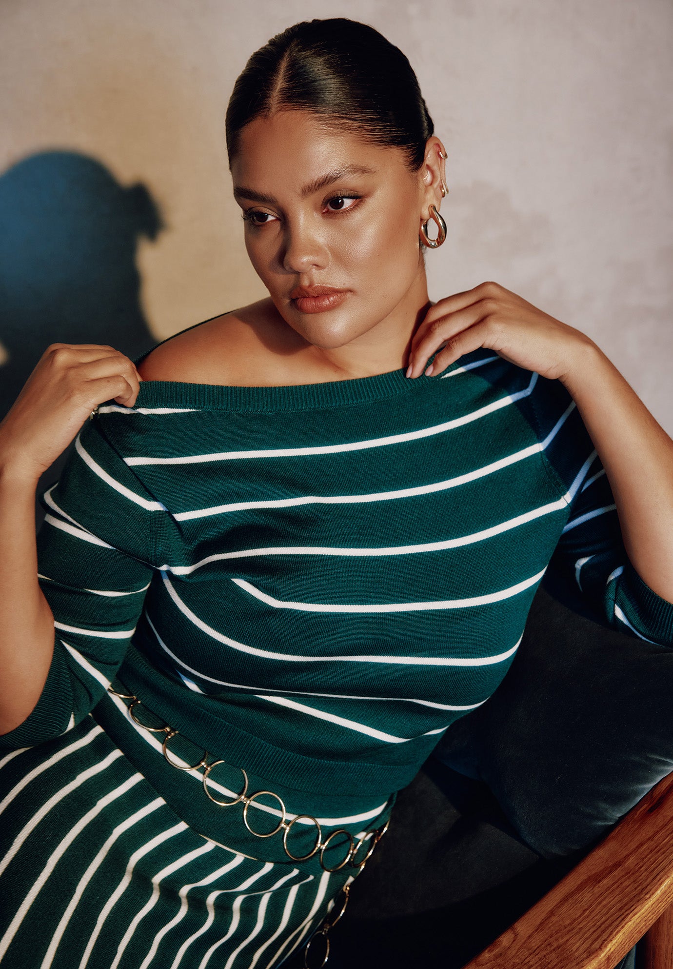 Cropped Boat Neck Sweater image number 1