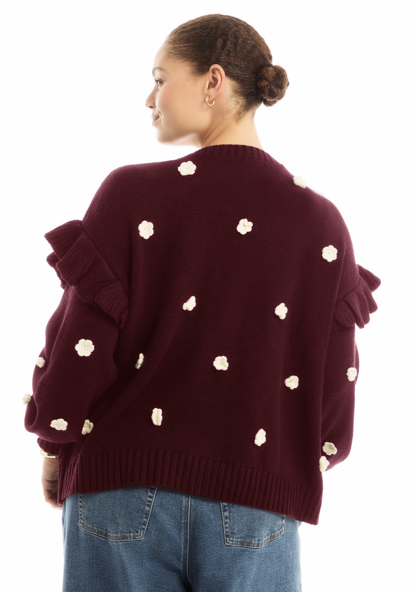 Ruffle-Sleeve Cardigan image number 1