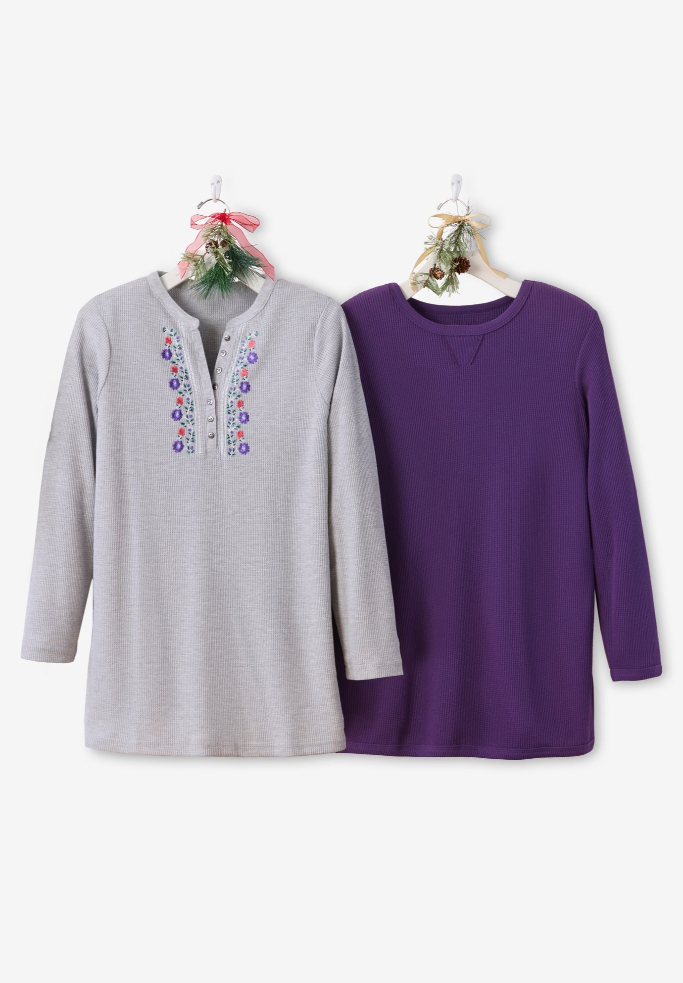 Embroidered Thermal Henley Tee image number 9