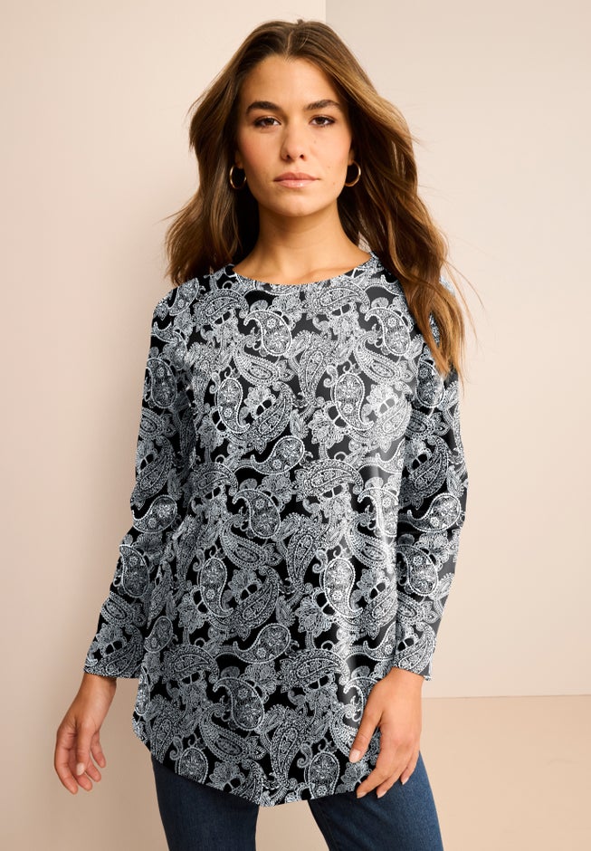 Plus Size Cotton Ultimate Long Sleeve Crewneck Tee image number 8