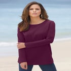Plus Size Cotton Ultimate Long Sleeve Crewneck Tee image number null