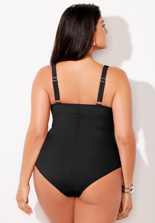 Ruched Twist Front One Piece Swimsuit image number 1