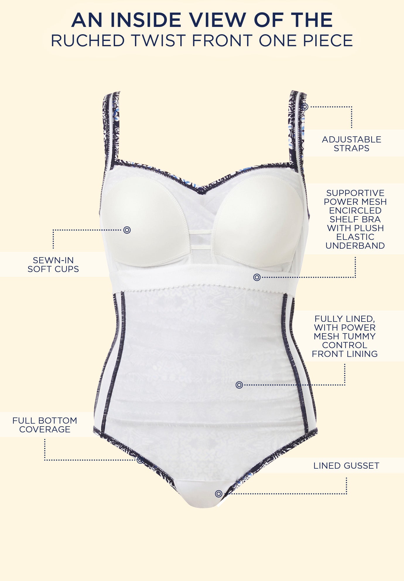 Ruched Twist Front One Piece Swimsuit image number 4