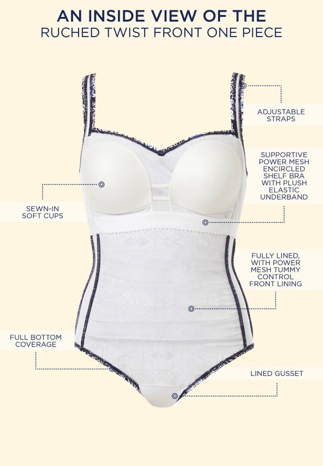 Ruched Twist Front One Piece Swimsuit image number 4