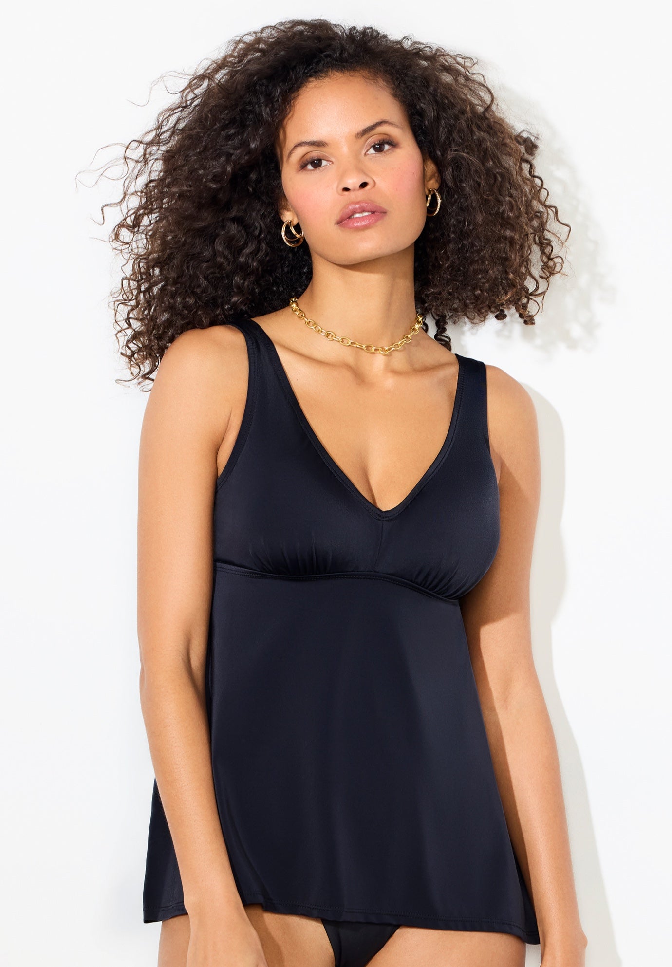 V-Neck Flowy Tankini Top image number 3