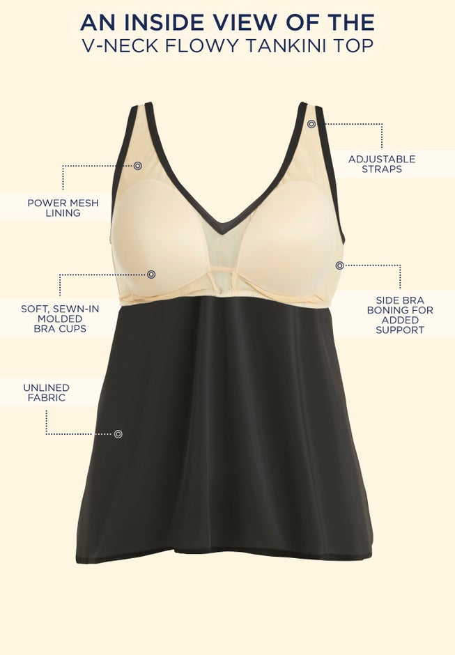 V-Neck Flowy Tankini Top image number 4