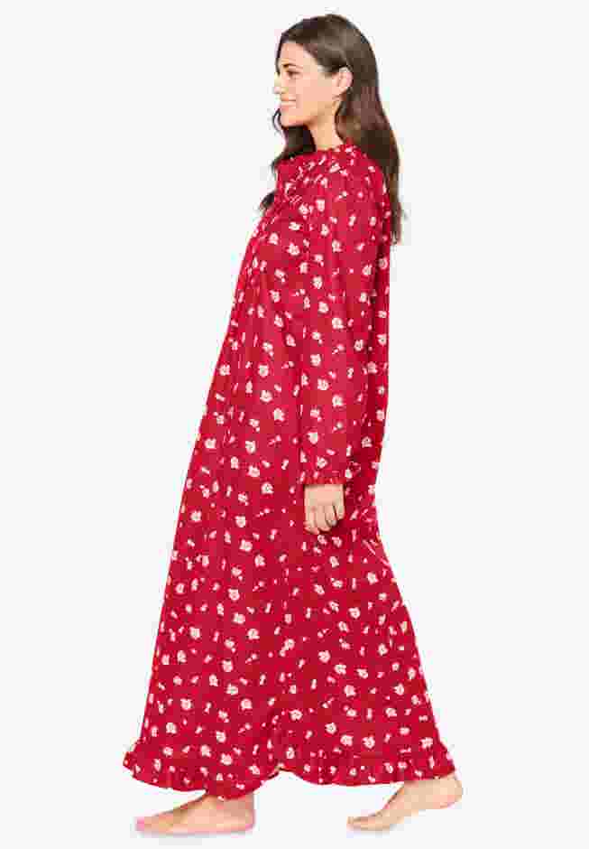 Long Flannel Nightgown  image number 3