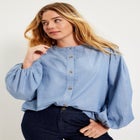 Puff Sleeve Chambray Jacket image number null