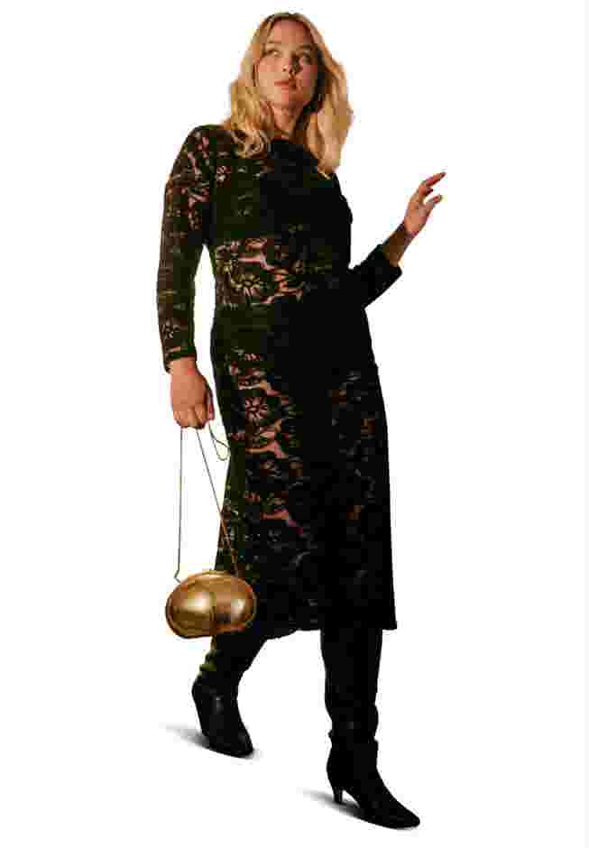 Lined Lace Column Midi Dress image number 4