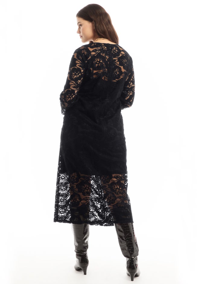 Lined Lace Column Midi Dress image number 2