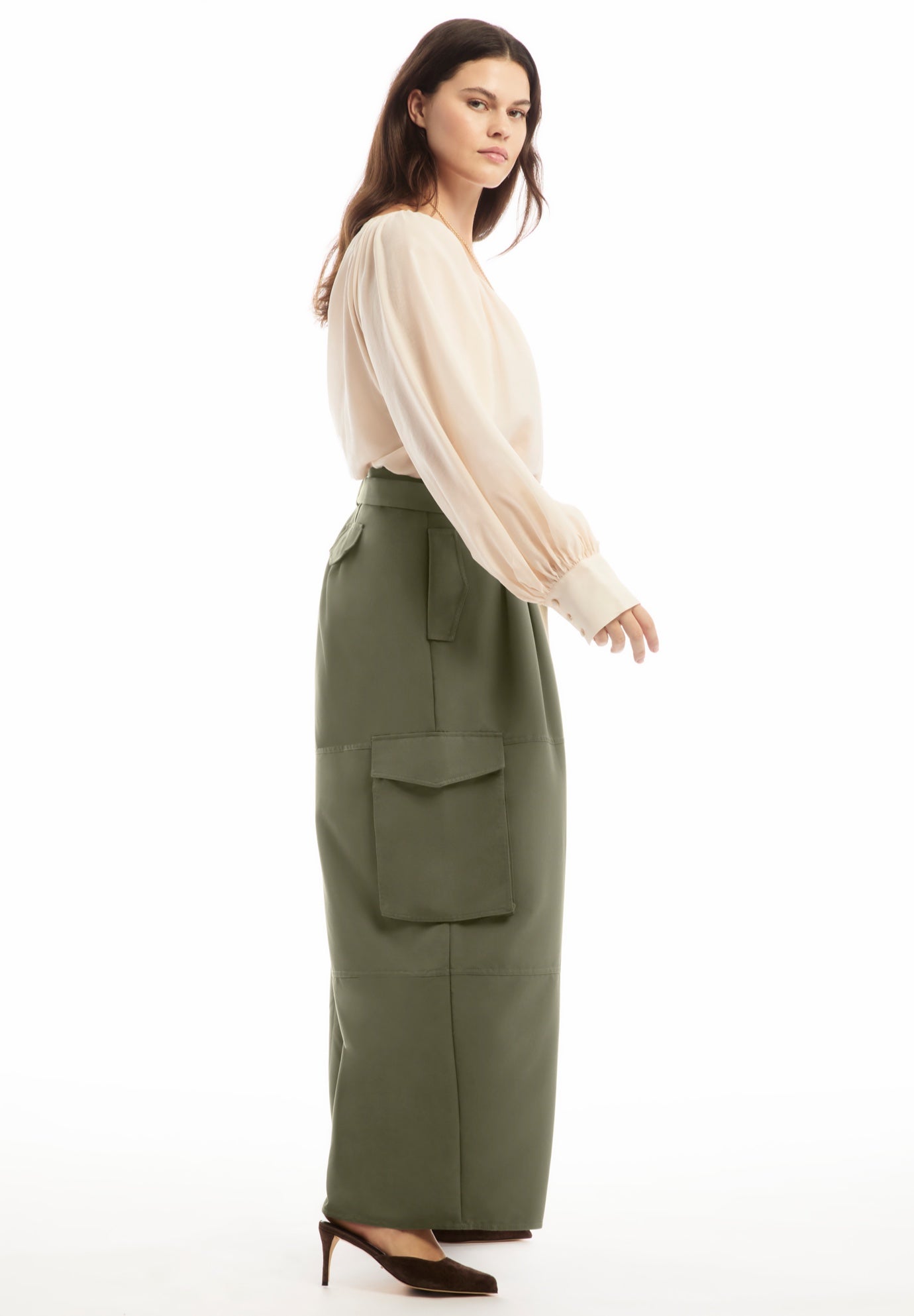 High-Rise Wide-Leg Cargo Pants image number 2