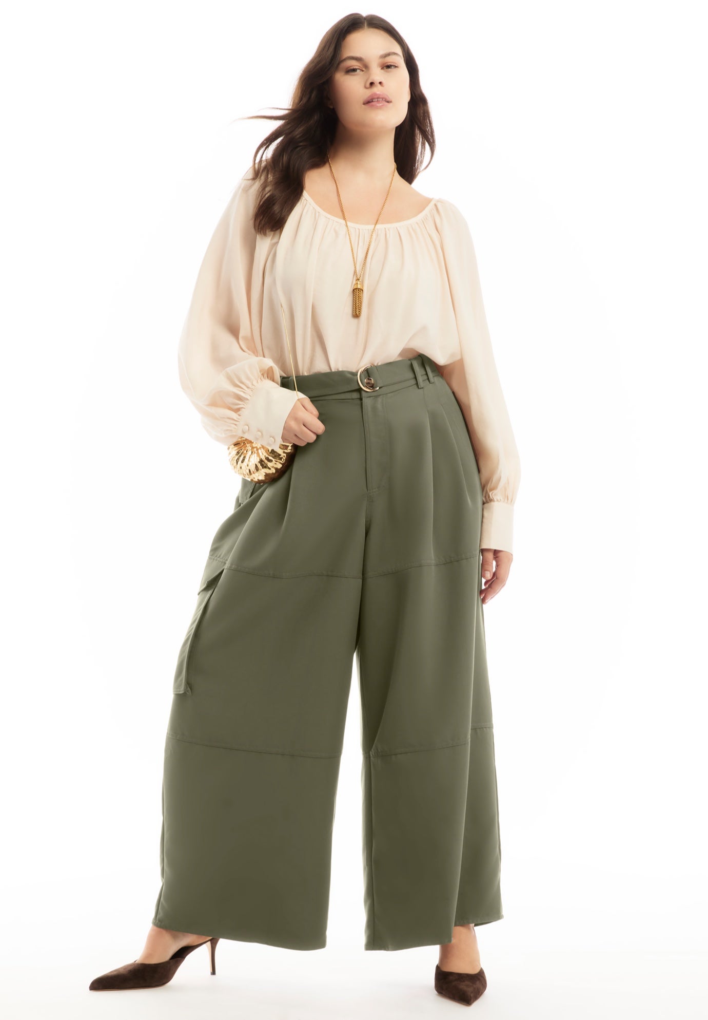 High-Rise Wide-Leg Cargo Pants image number 0