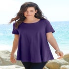 Plus Size Ultimate Cotton Crewneck Short Sleeve Swing Tee image number null
