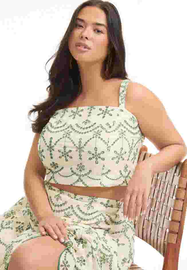 Cropped Eyelet Top image number 3