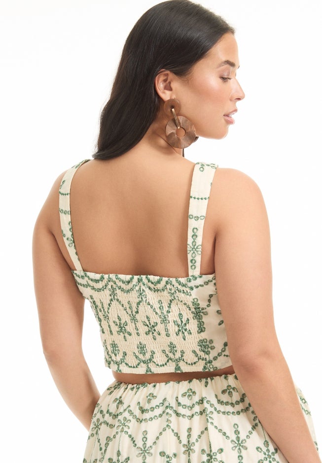 Cropped Eyelet Top image number null