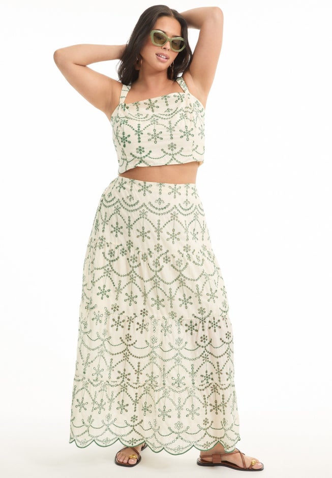 Cropped Eyelet Top image number null
