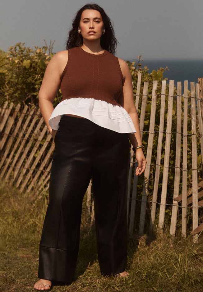 Sleeveless Peplum Sweater image number 0