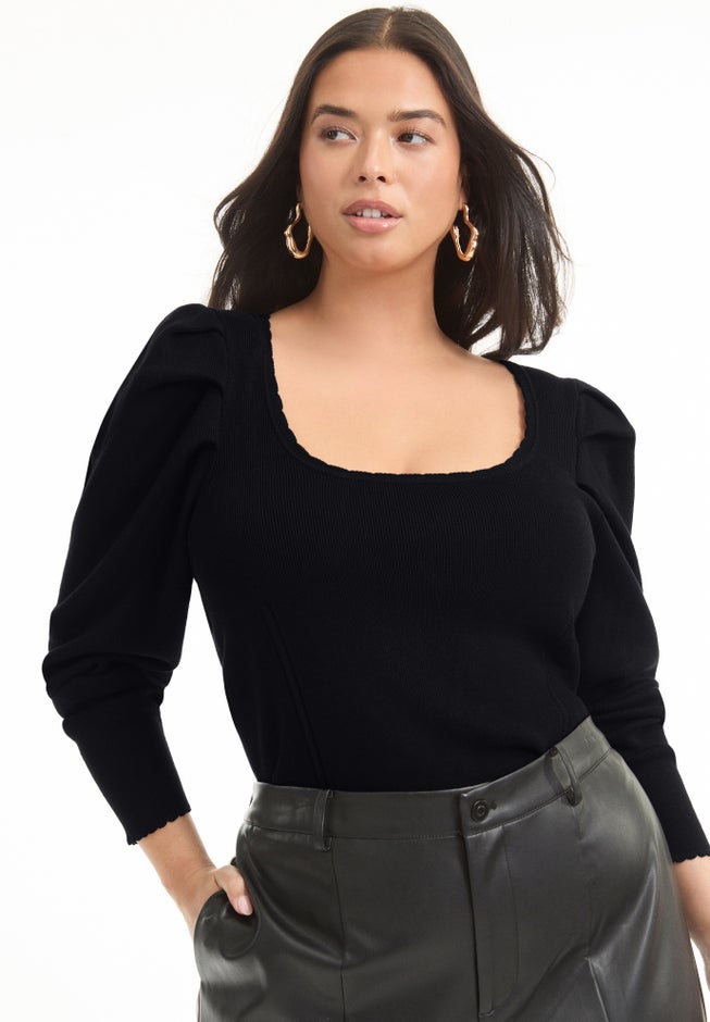 Mutton Sleeve Sweater image number 1